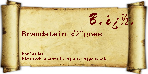 Brandstein Ágnes névjegykártya